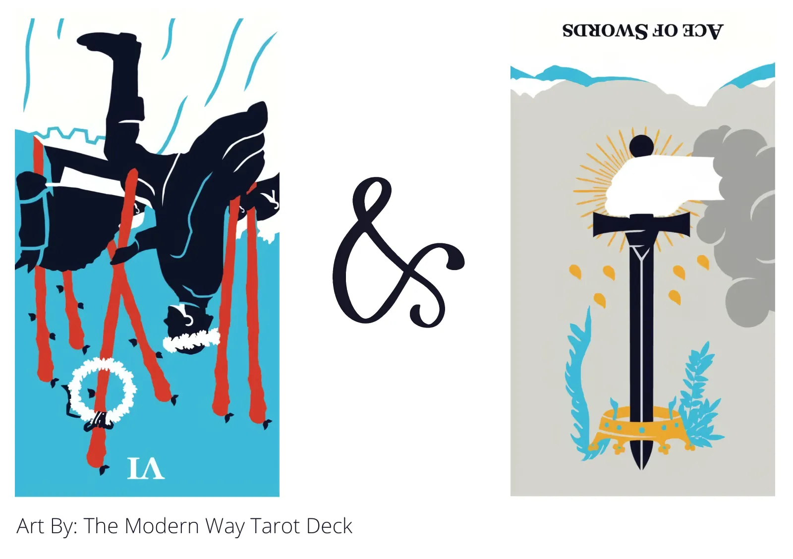 six of wands reversed and ace of swords reversed tarot cards together