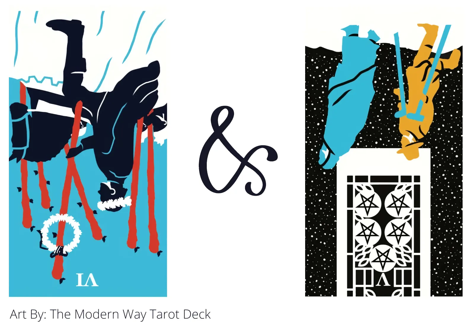 six of wands reversed and five of pentacles reversed tarot cards together