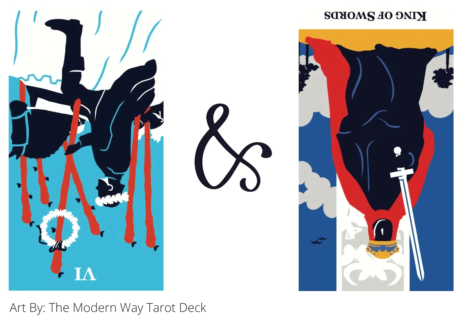 six of wands reversed and king of swords reversed tarot cards together