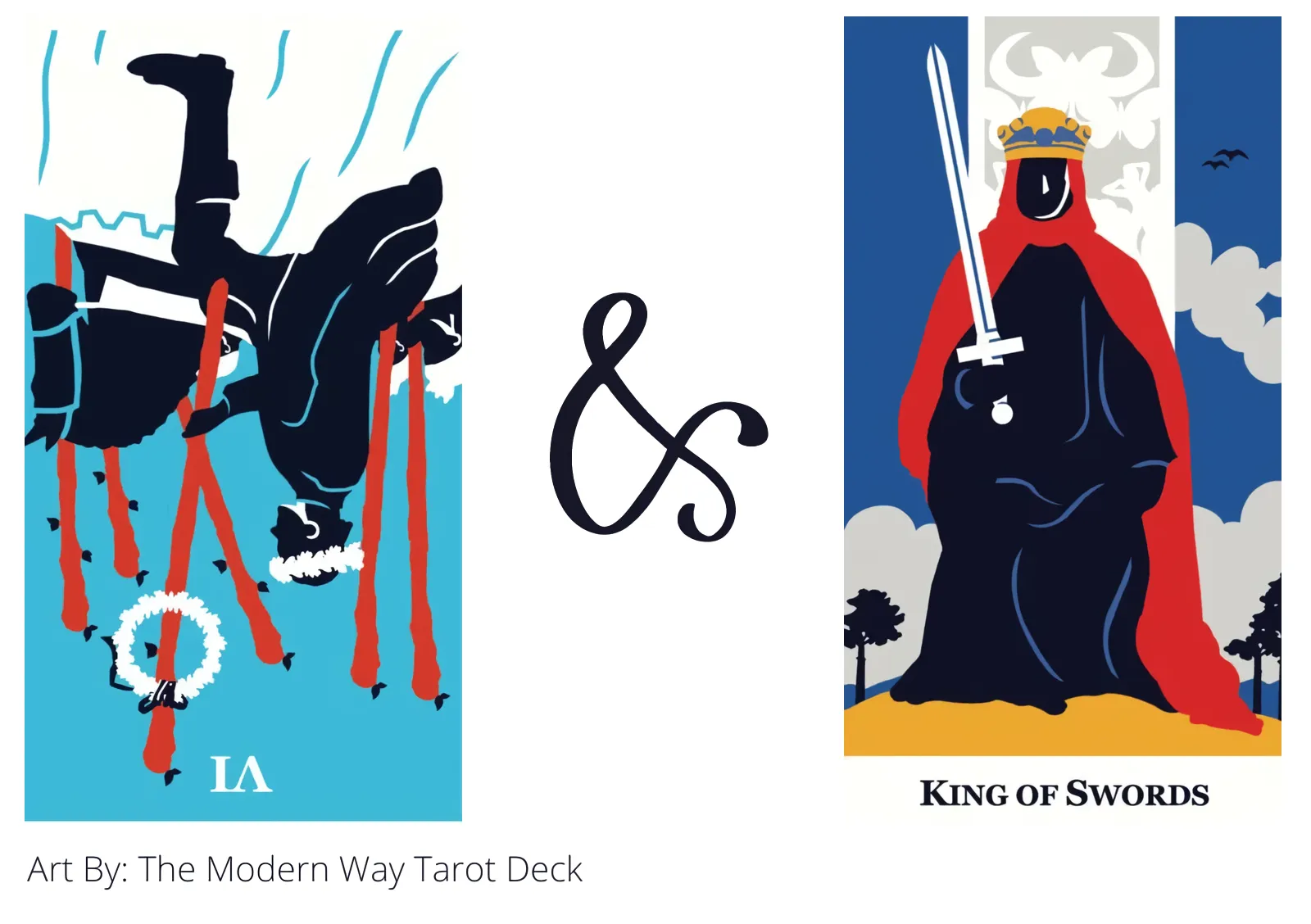 six of wands reversed and king of swords tarot cards together