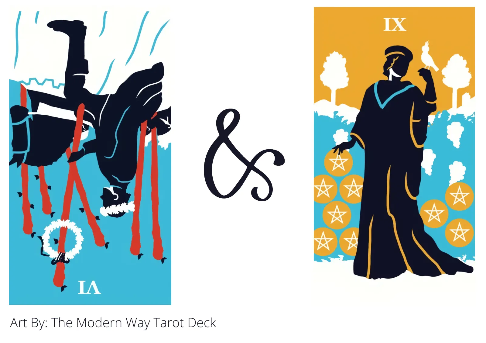 six of wands reversed and nine of pentacles tarot cards together