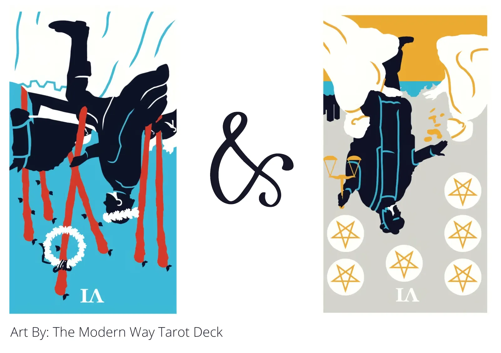 six of wands reversed and six of pentacles reversed tarot cards together