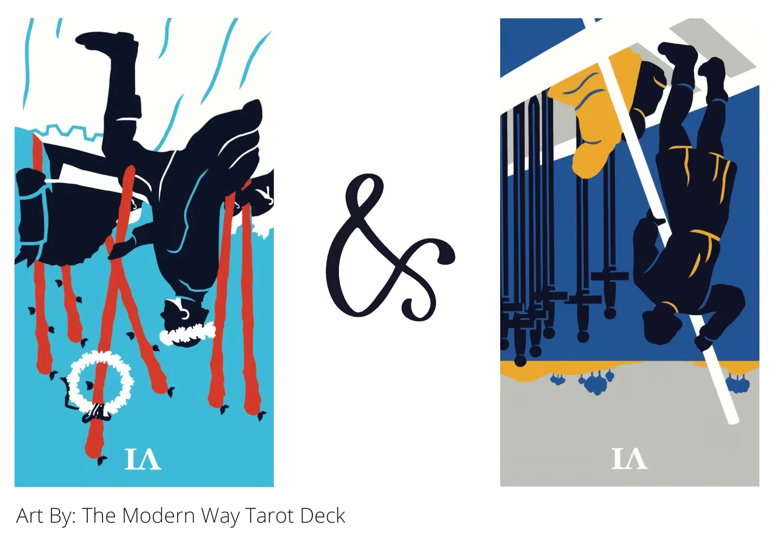 six of wands reversed and six of swords reversed tarot cards together
