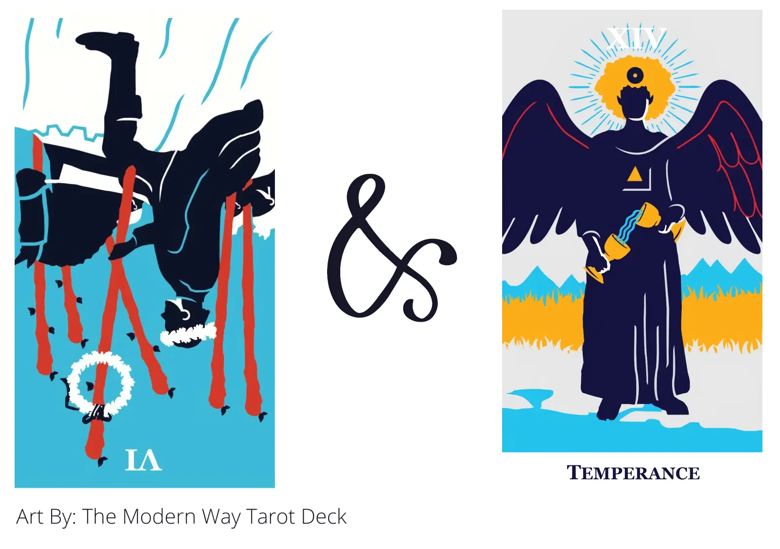 six of wands reversed and temperance tarot cards together