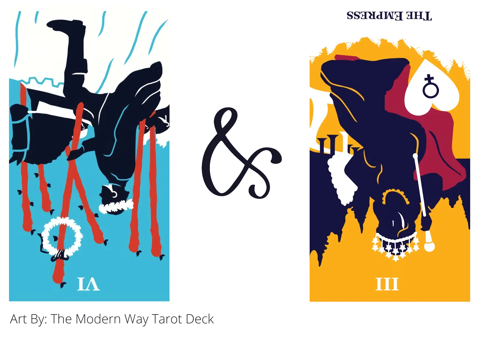 six of wands reversed and the empress reversed tarot cards together