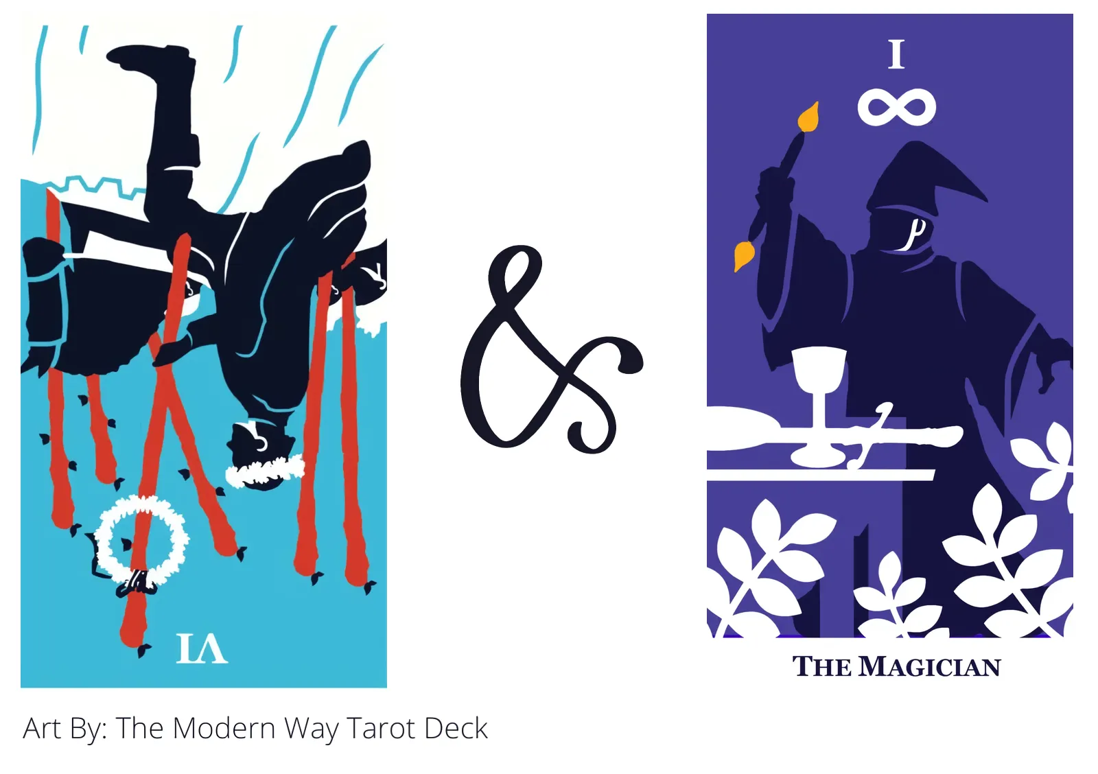 six of wands reversed and the magician tarot cards together