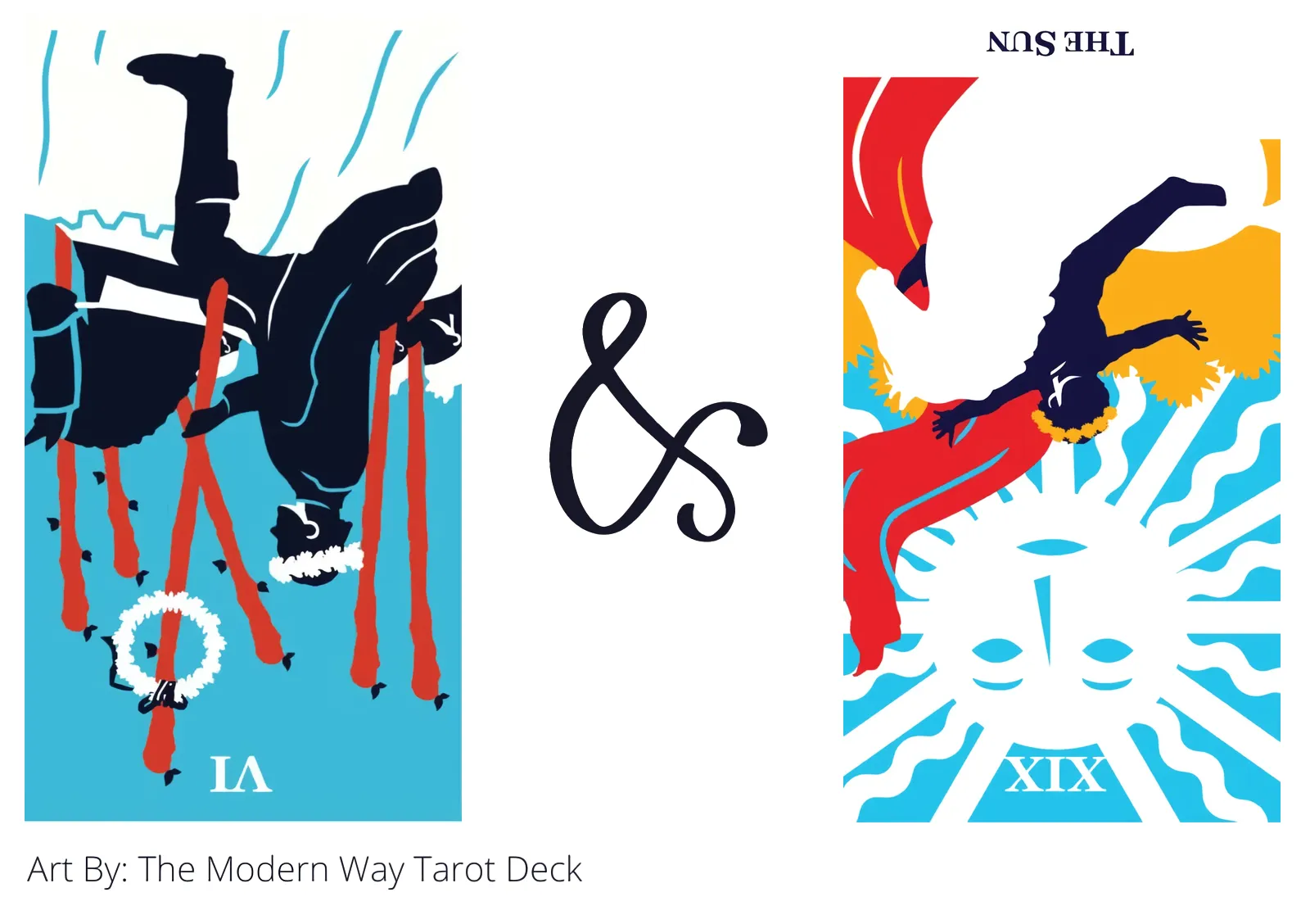 six of wands reversed and the sun reversed tarot cards together