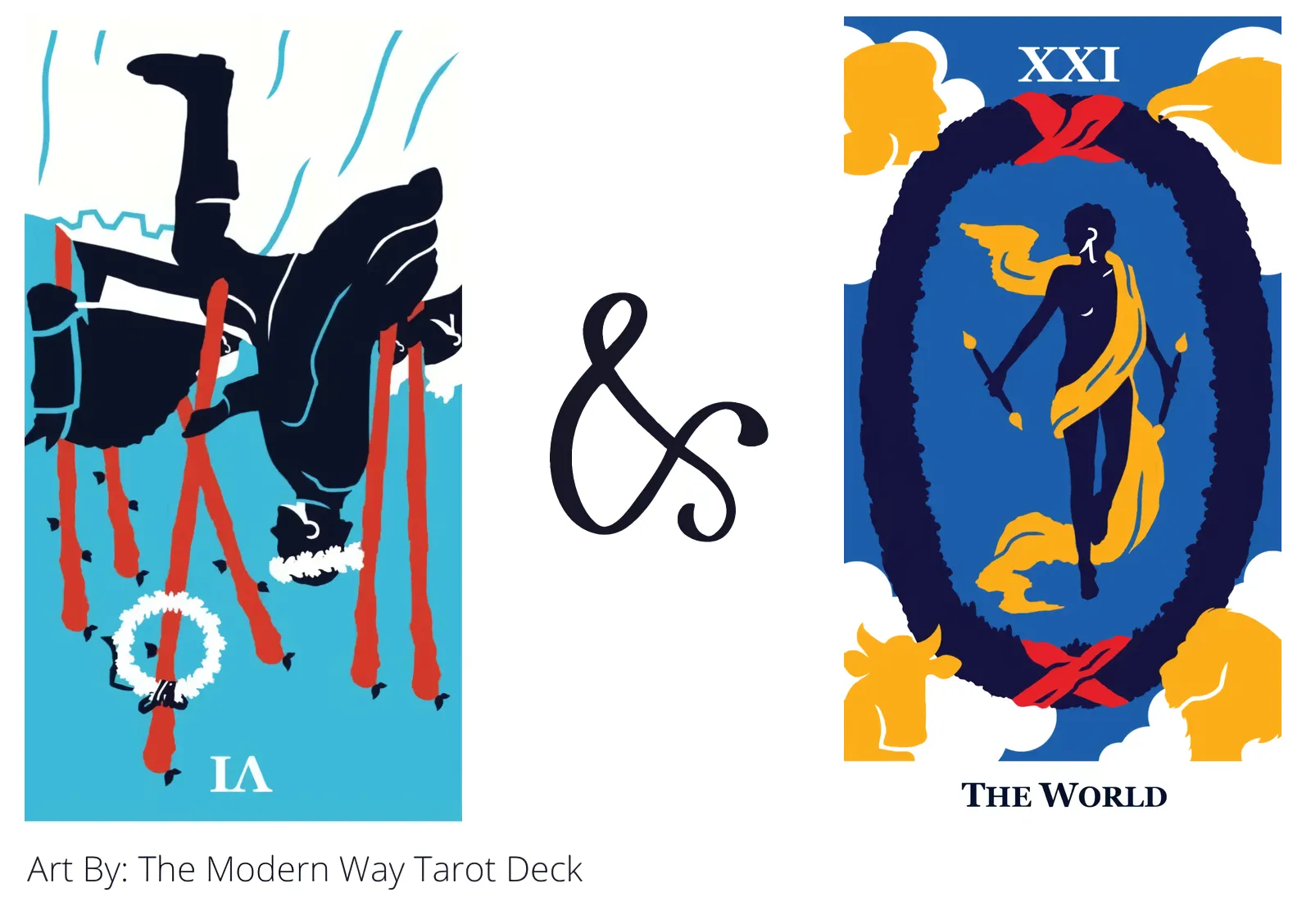 six of wands reversed and the world tarot cards together