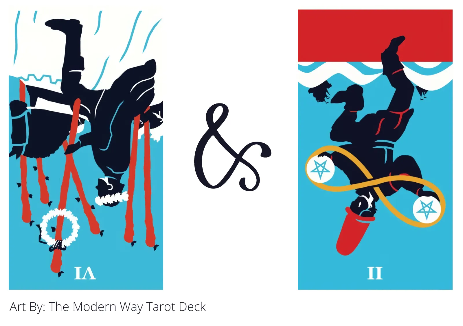 six of wands reversed and two of pentacles reversed tarot cards together