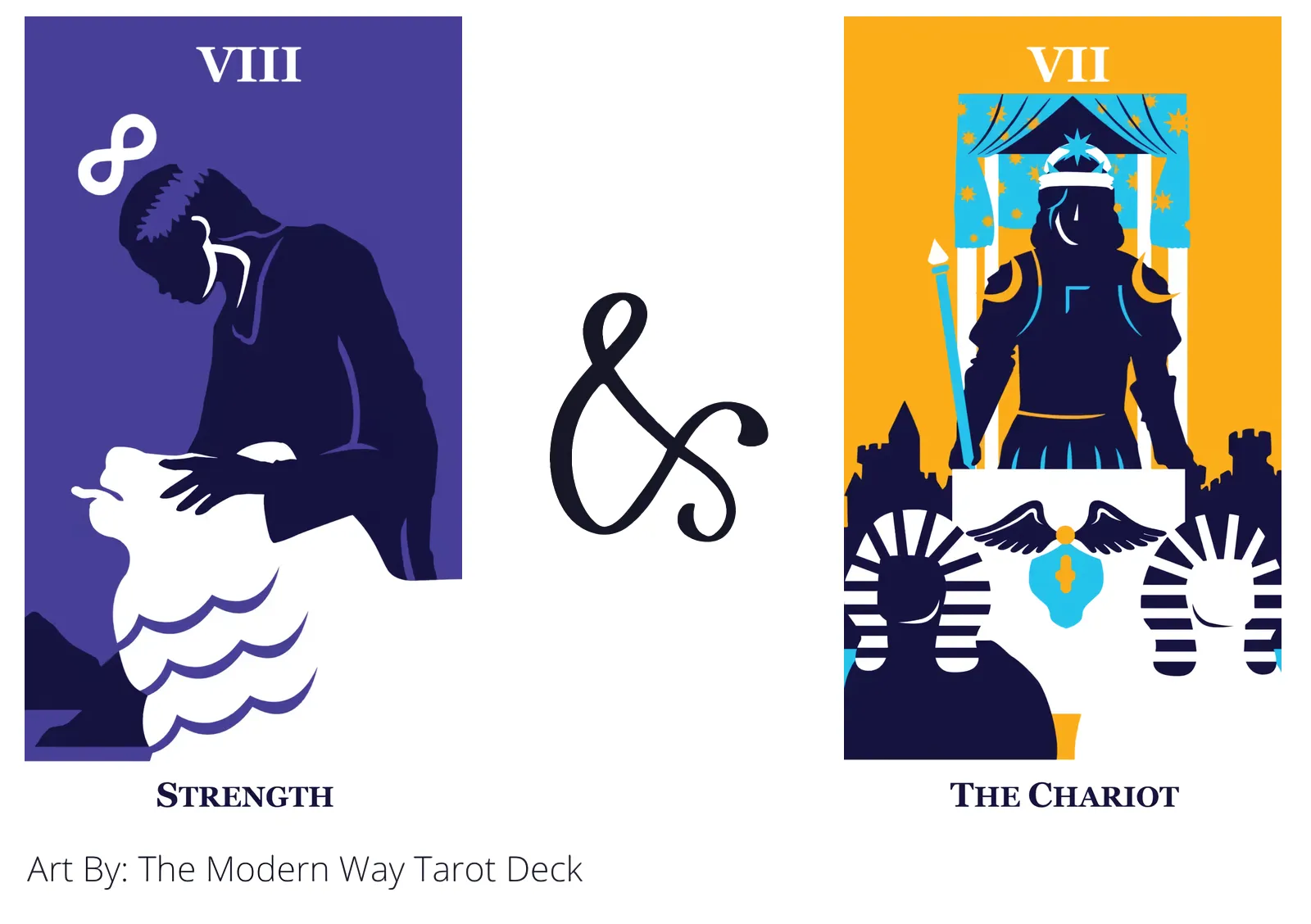 strength and the chariot tarot cards together