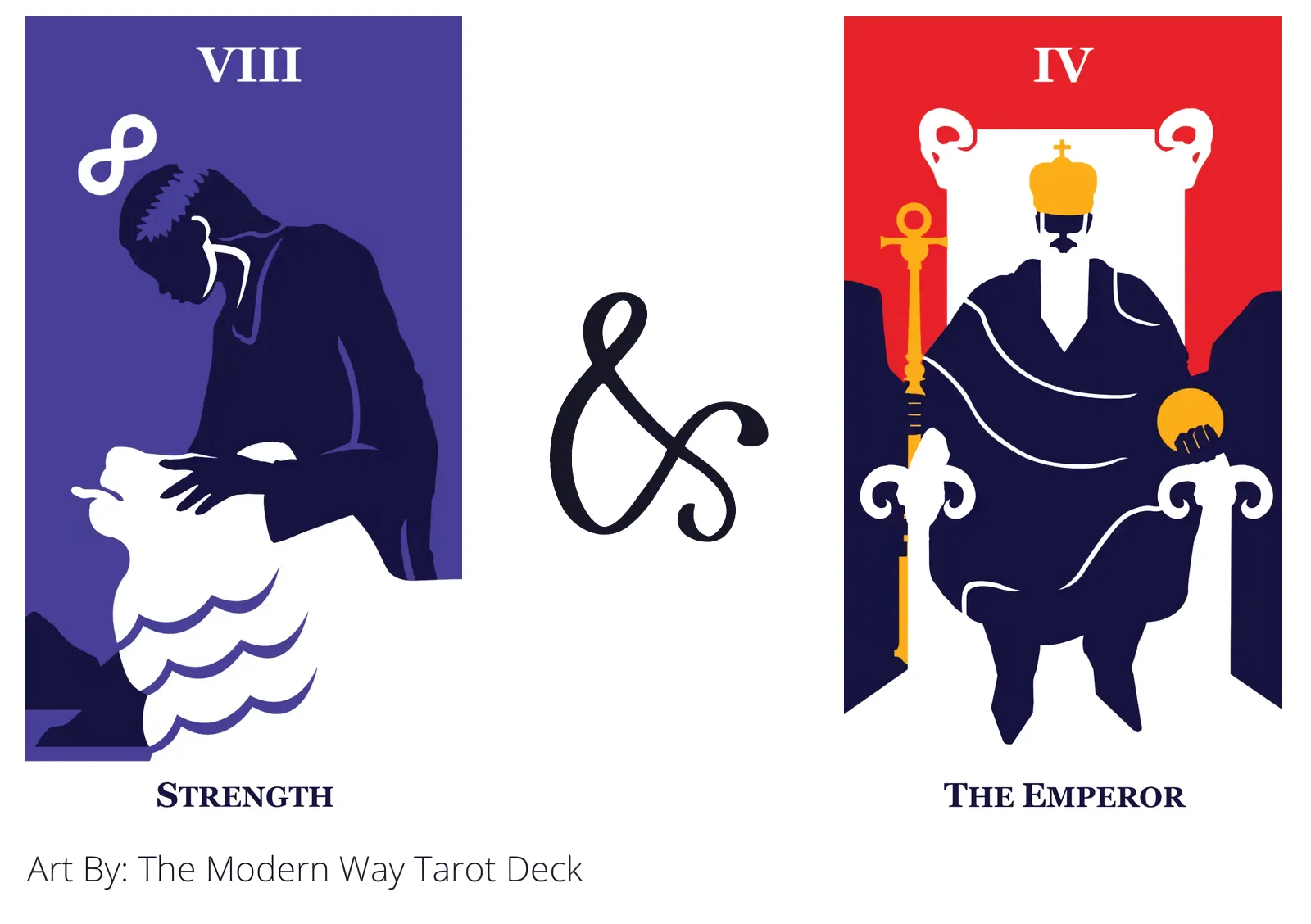 strength and the emperor tarot cards together