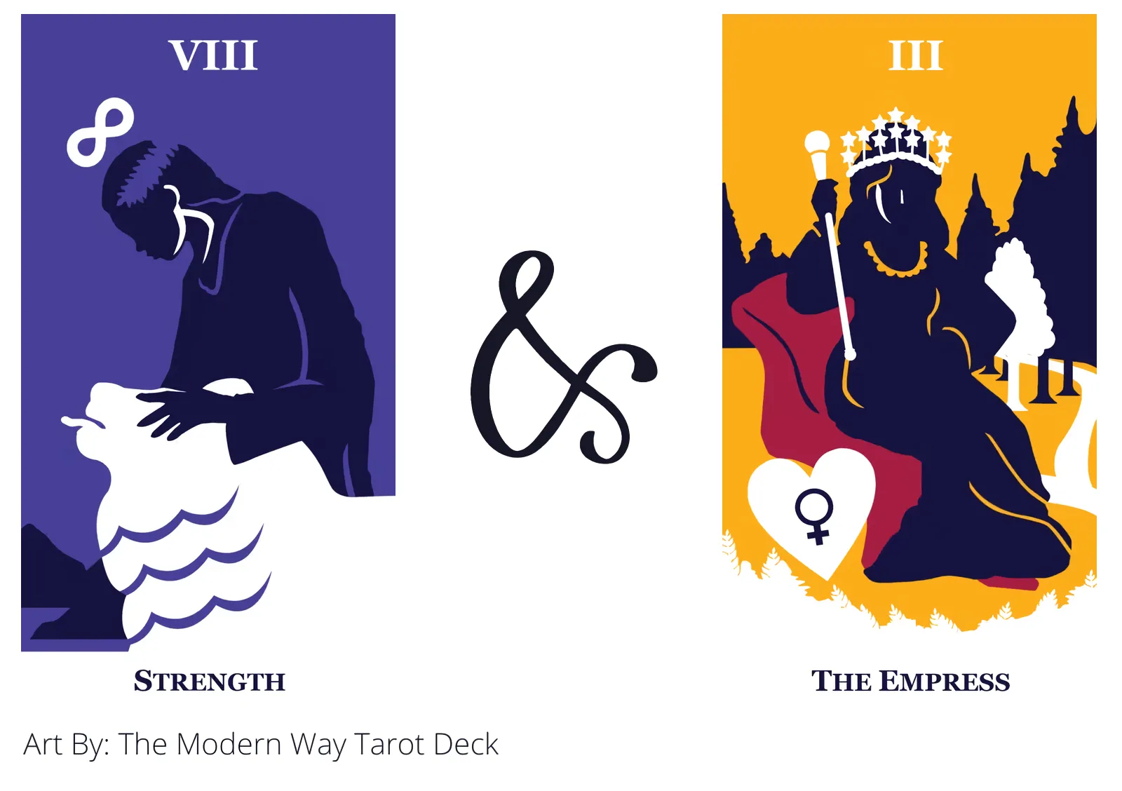 strength and the empress tarot cards together
