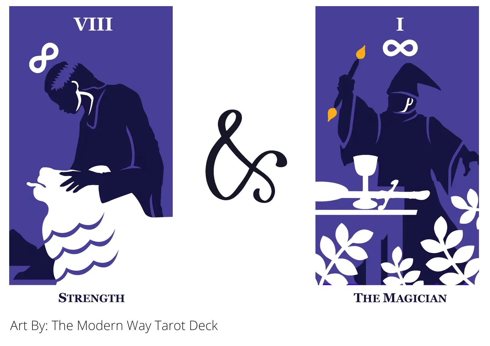 strength and the magician tarot cards together