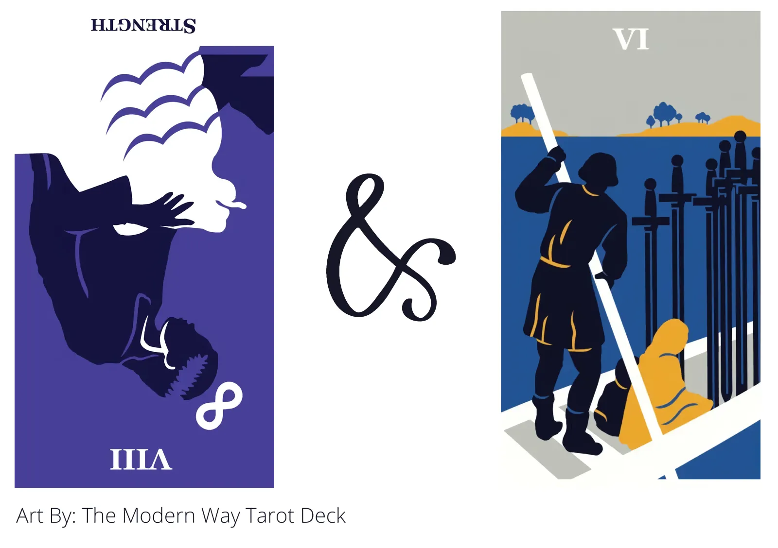 strength-reversed-and-six-of-swords-tarot-cards-meaning