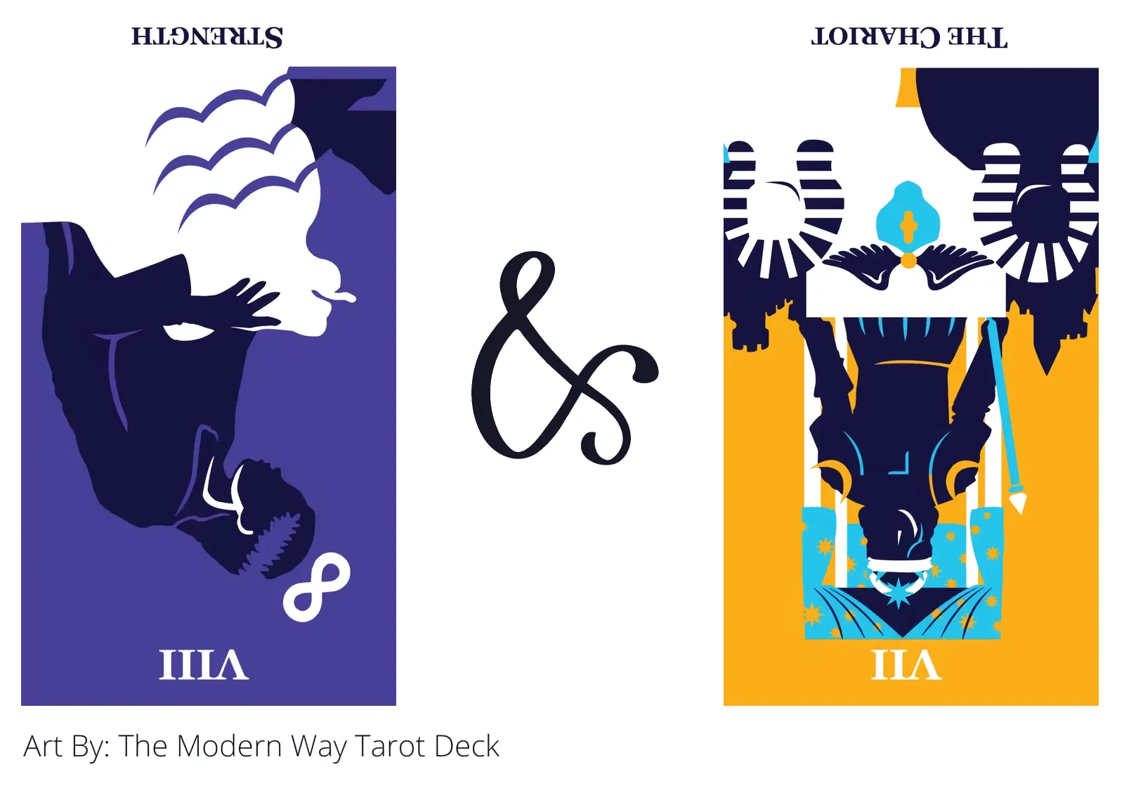 strength reversed and the chariot reversed tarot cards together