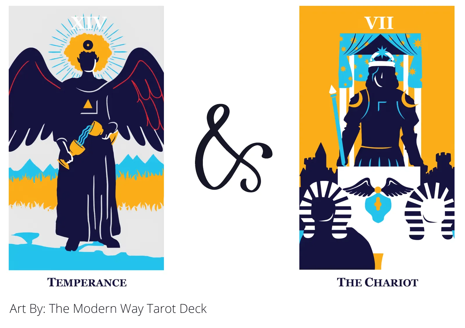 temperance and the chariot tarot cards together