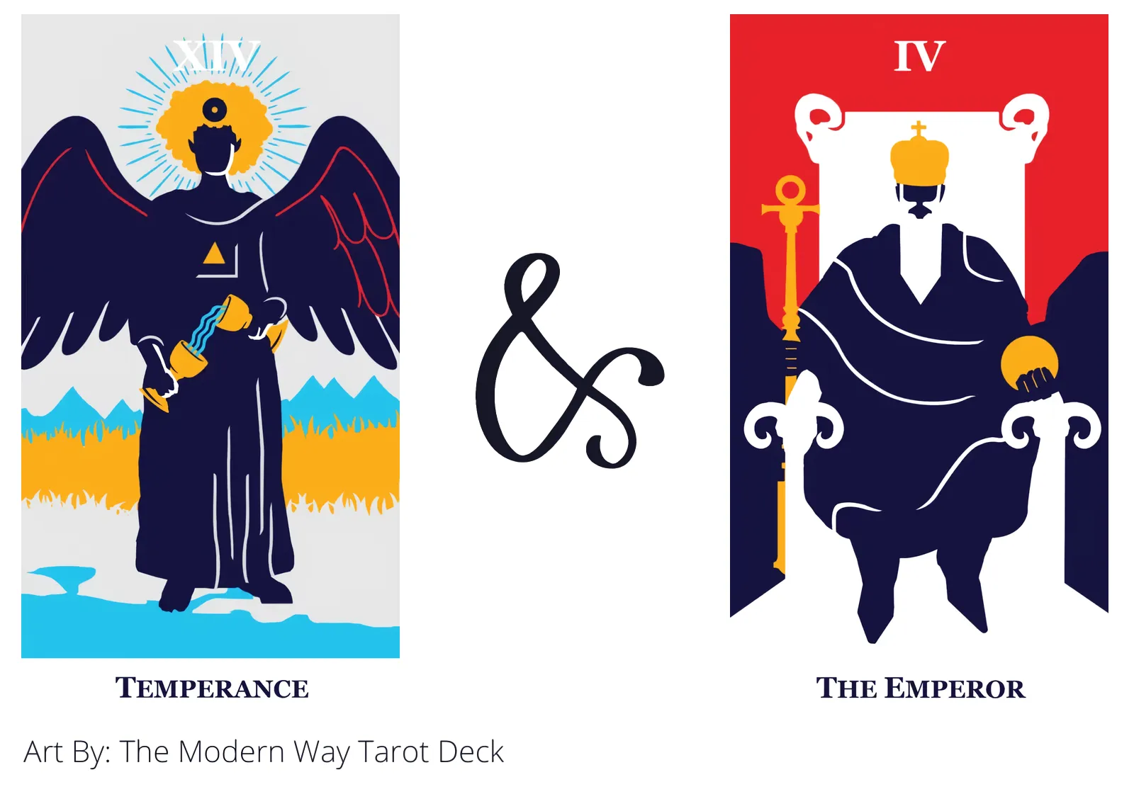 temperance and the emperor tarot cards together