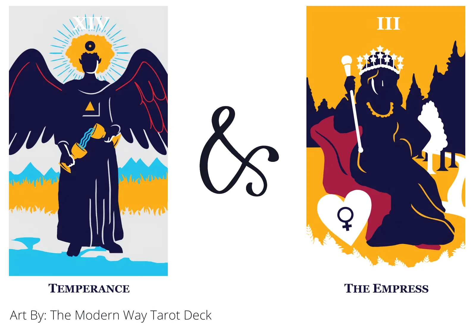 temperance and the empress tarot cards together