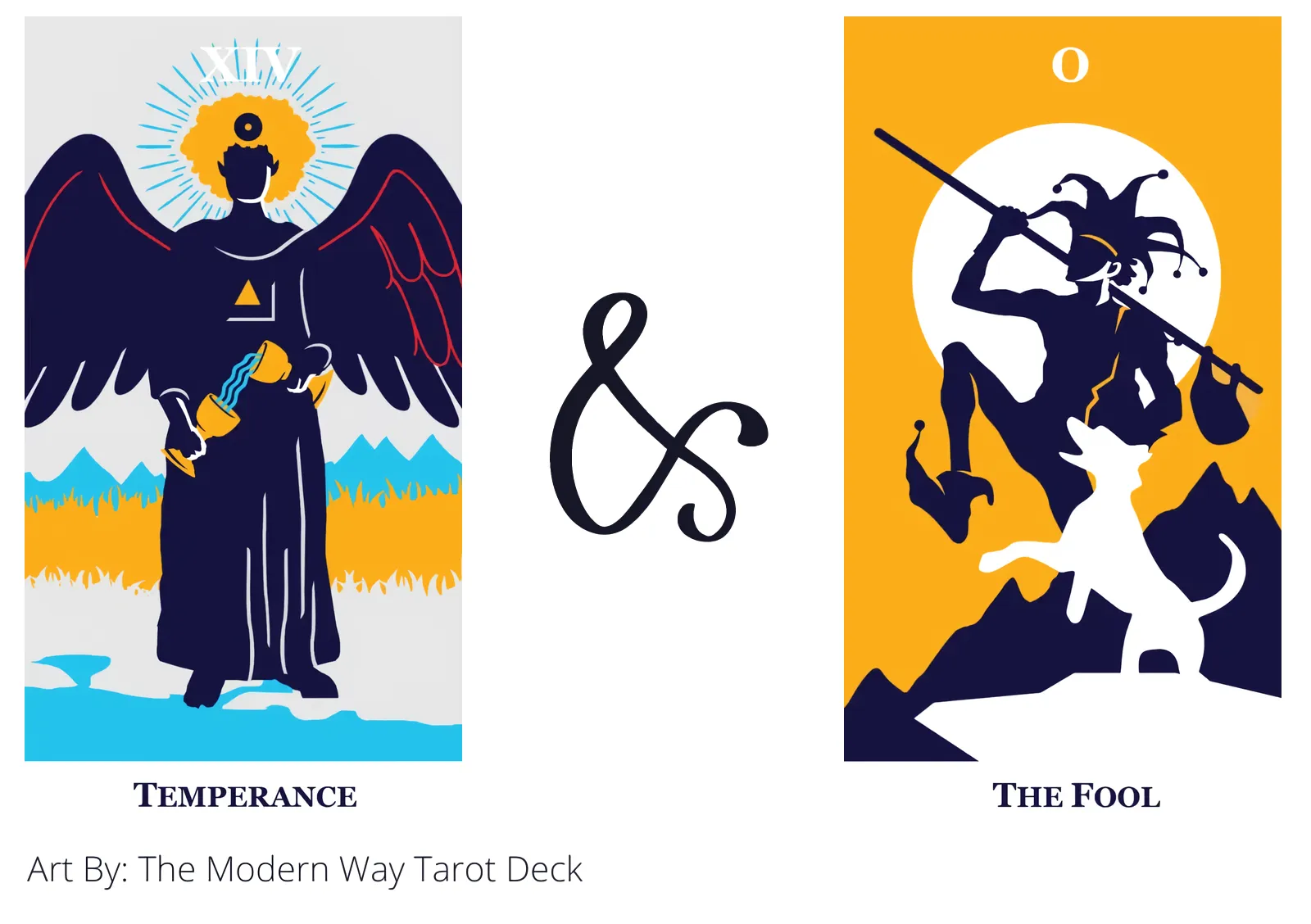temperance and the fool tarot cards together