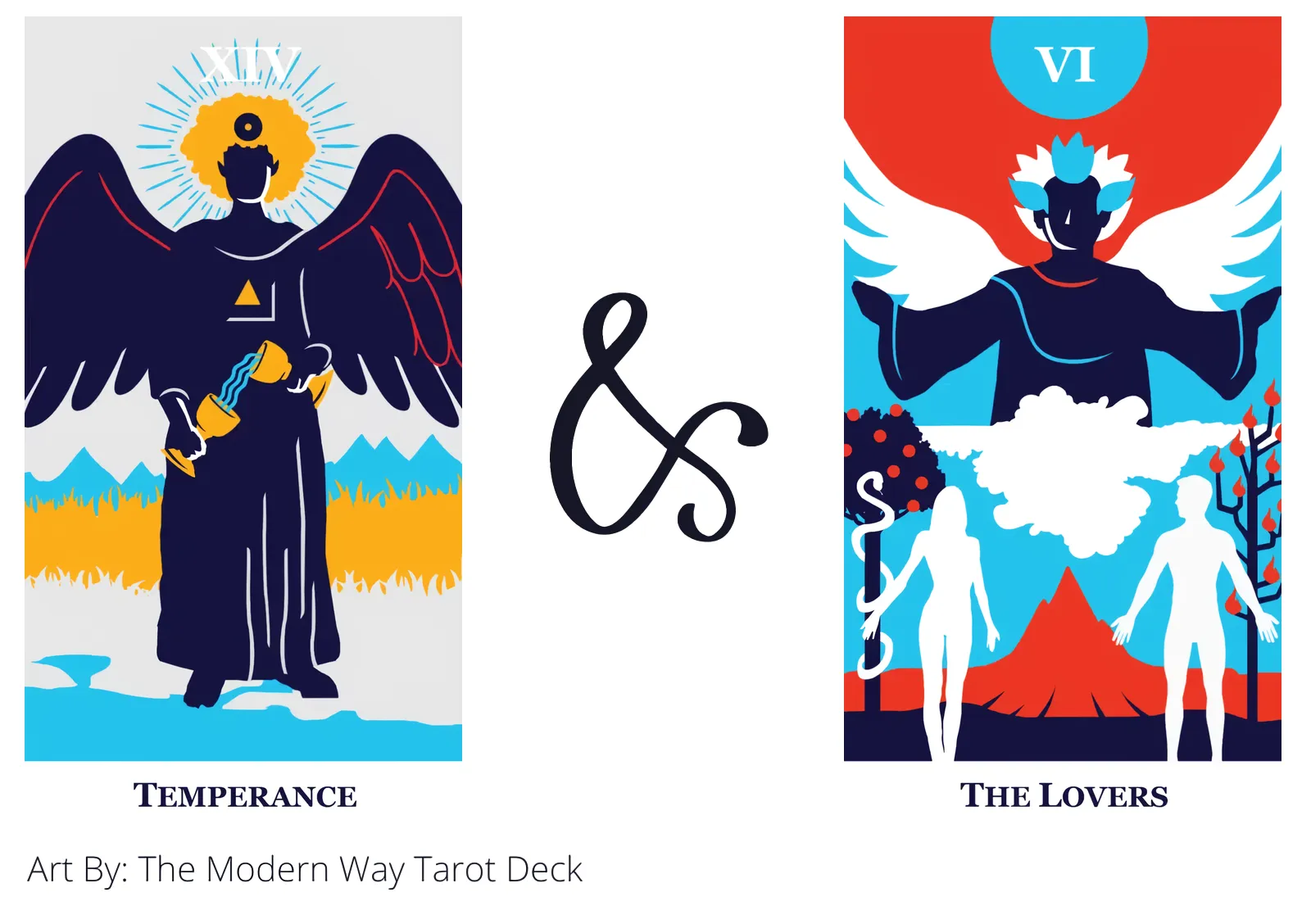 temperance and the lovers tarot cards together