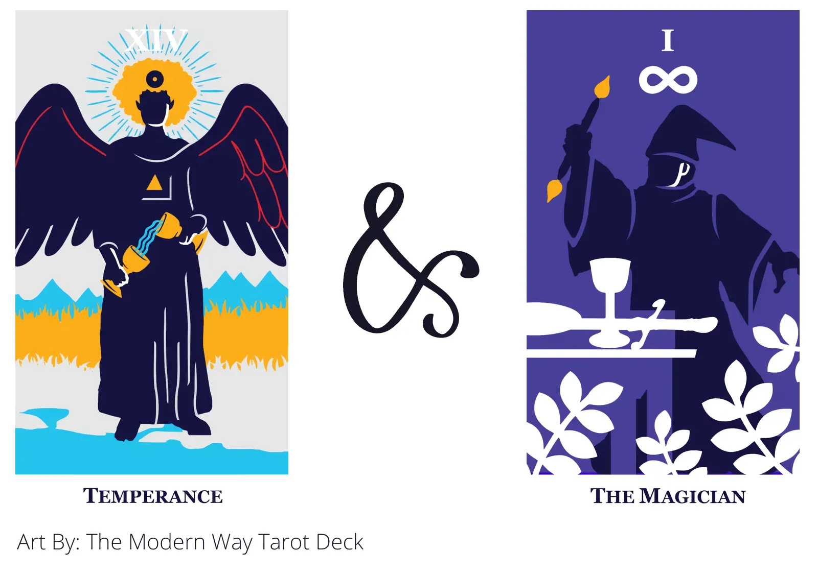 temperance and the magician tarot cards together