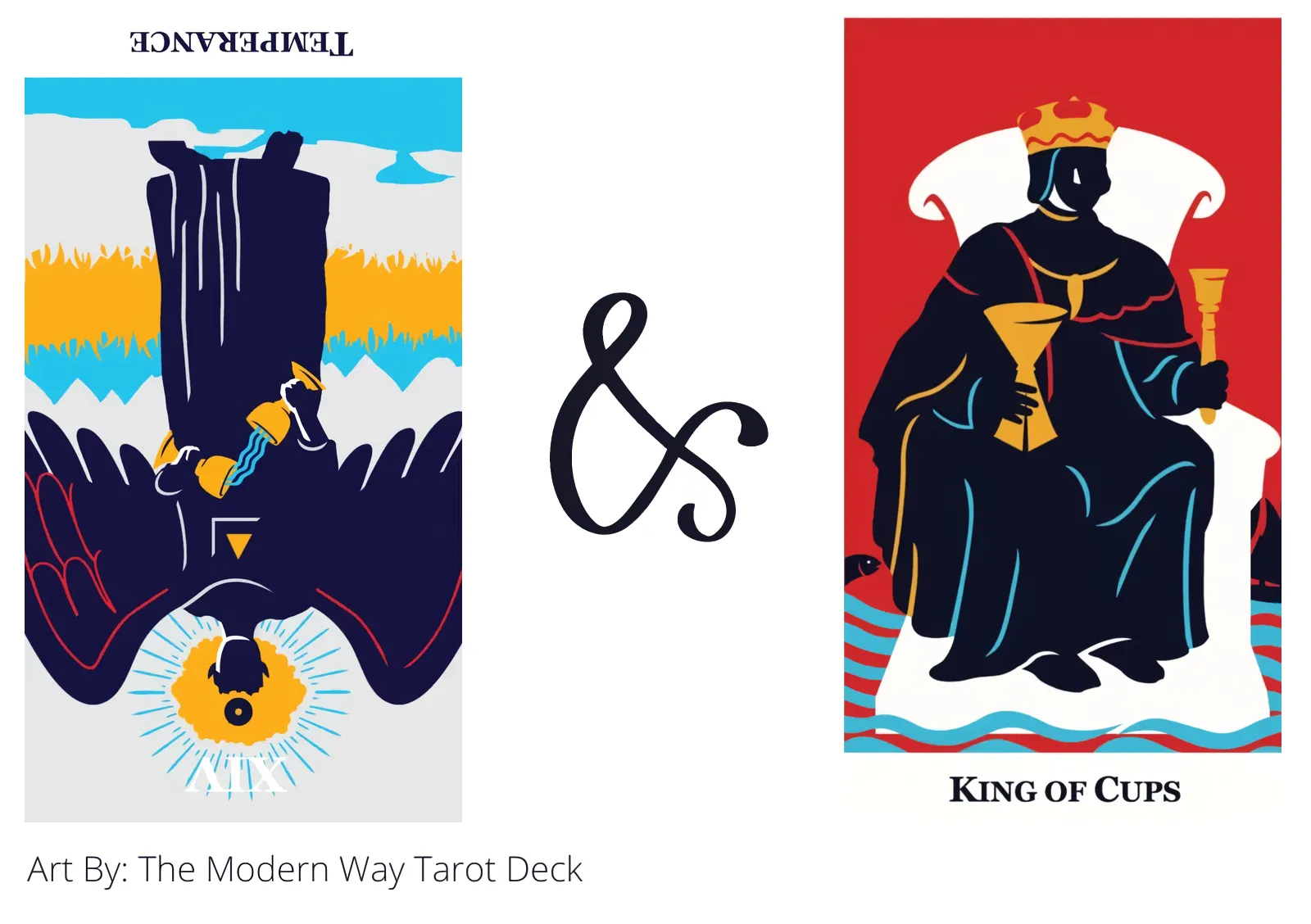 Temperance Reversed AND King Of Cups Tarot Cards Together