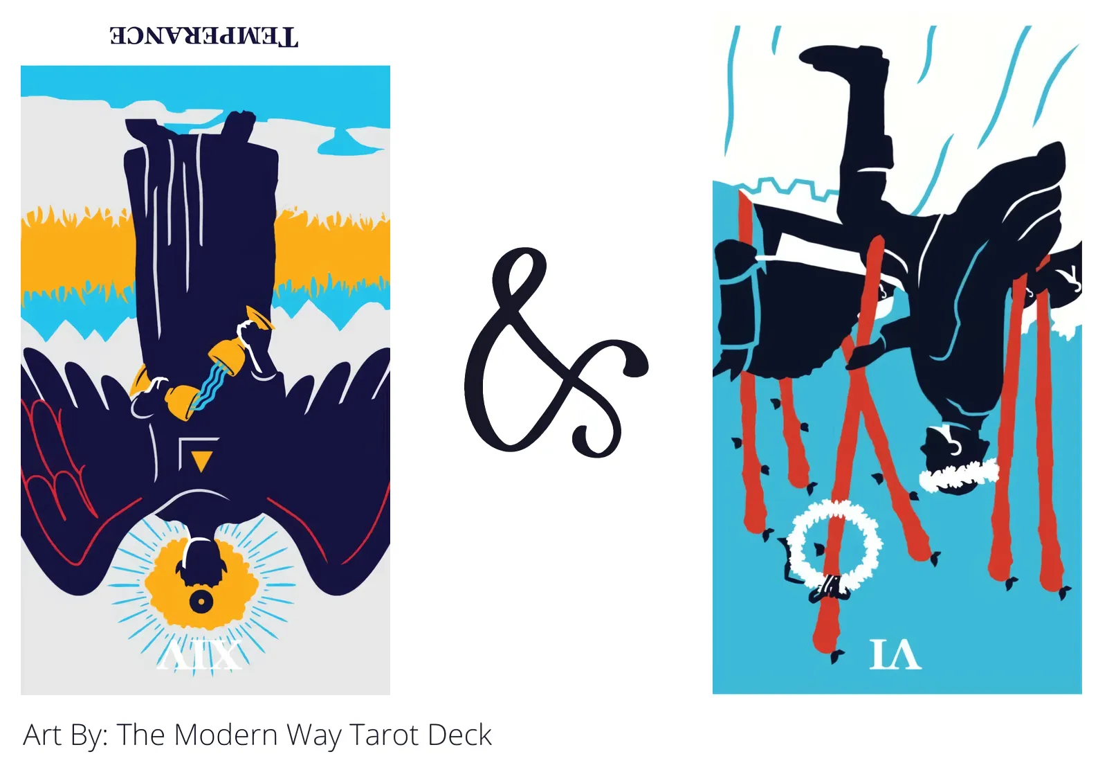 temperance reversed and six of wands reversed tarot cards together