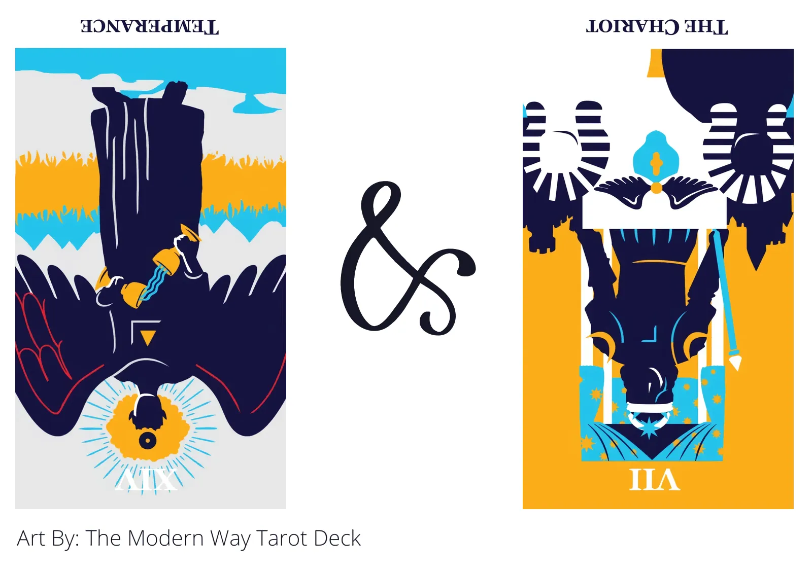 temperance reversed and the chariot reversed tarot cards together