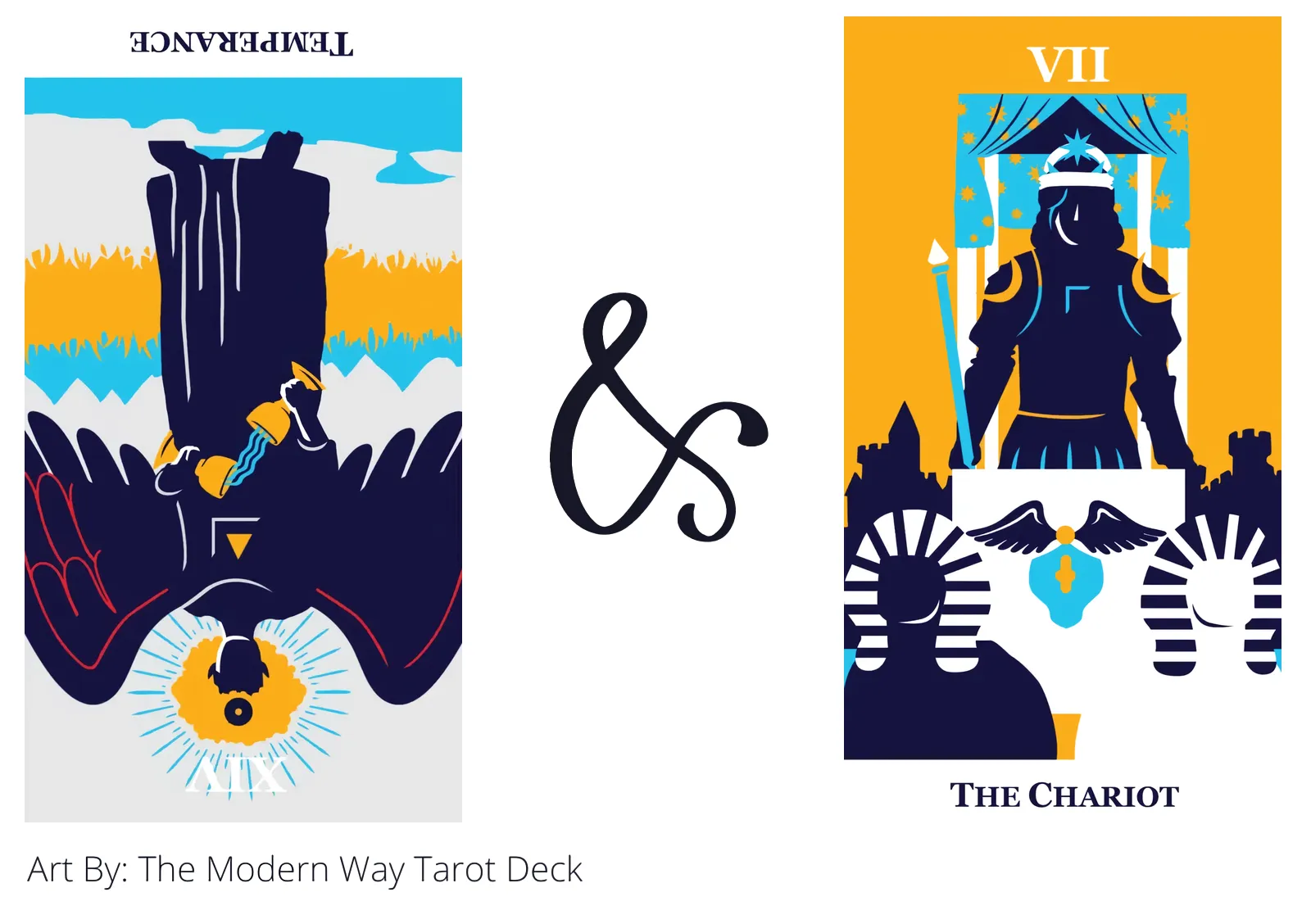 temperance reversed and the chariot tarot cards together