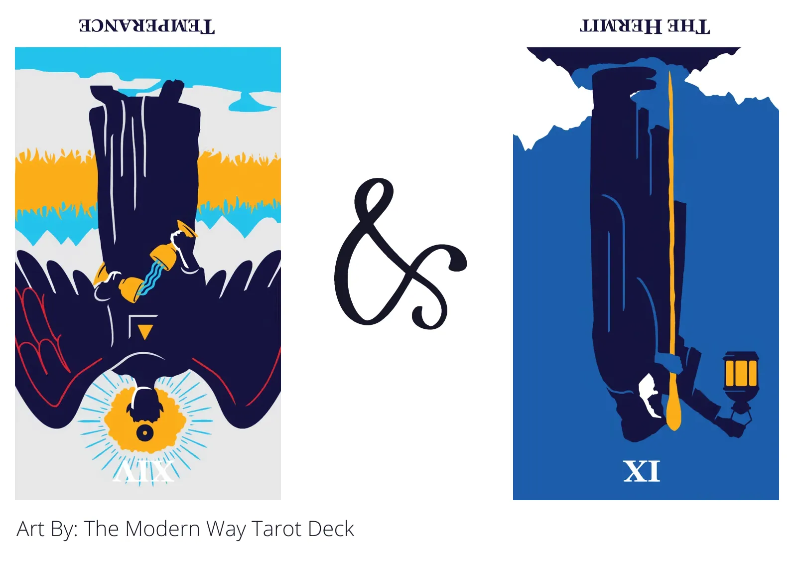 temperance reversed and the hermit reversed tarot cards together