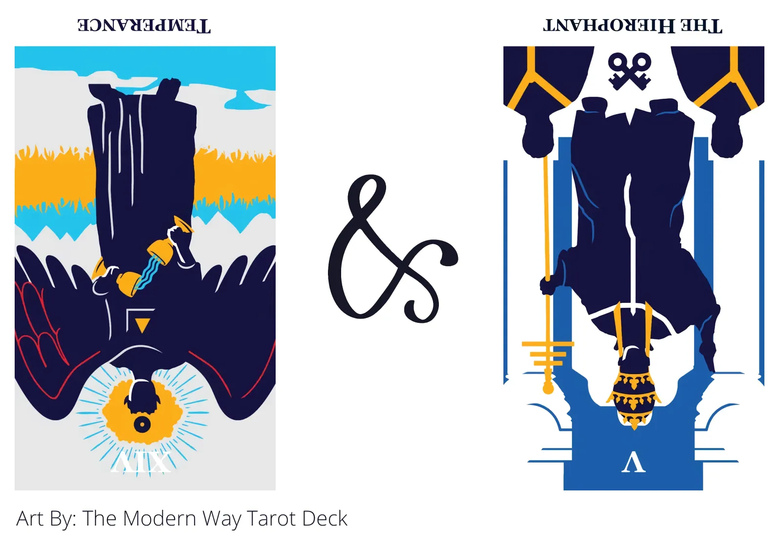 temperance reversed and the hierophant reversed tarot cards together