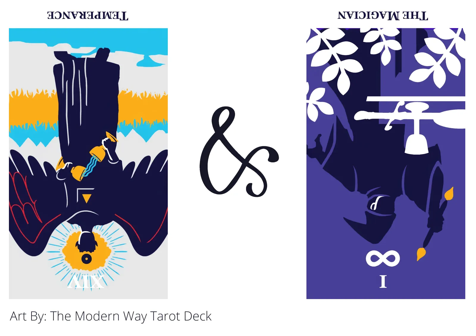 temperance reversed and the magician reversed tarot cards together