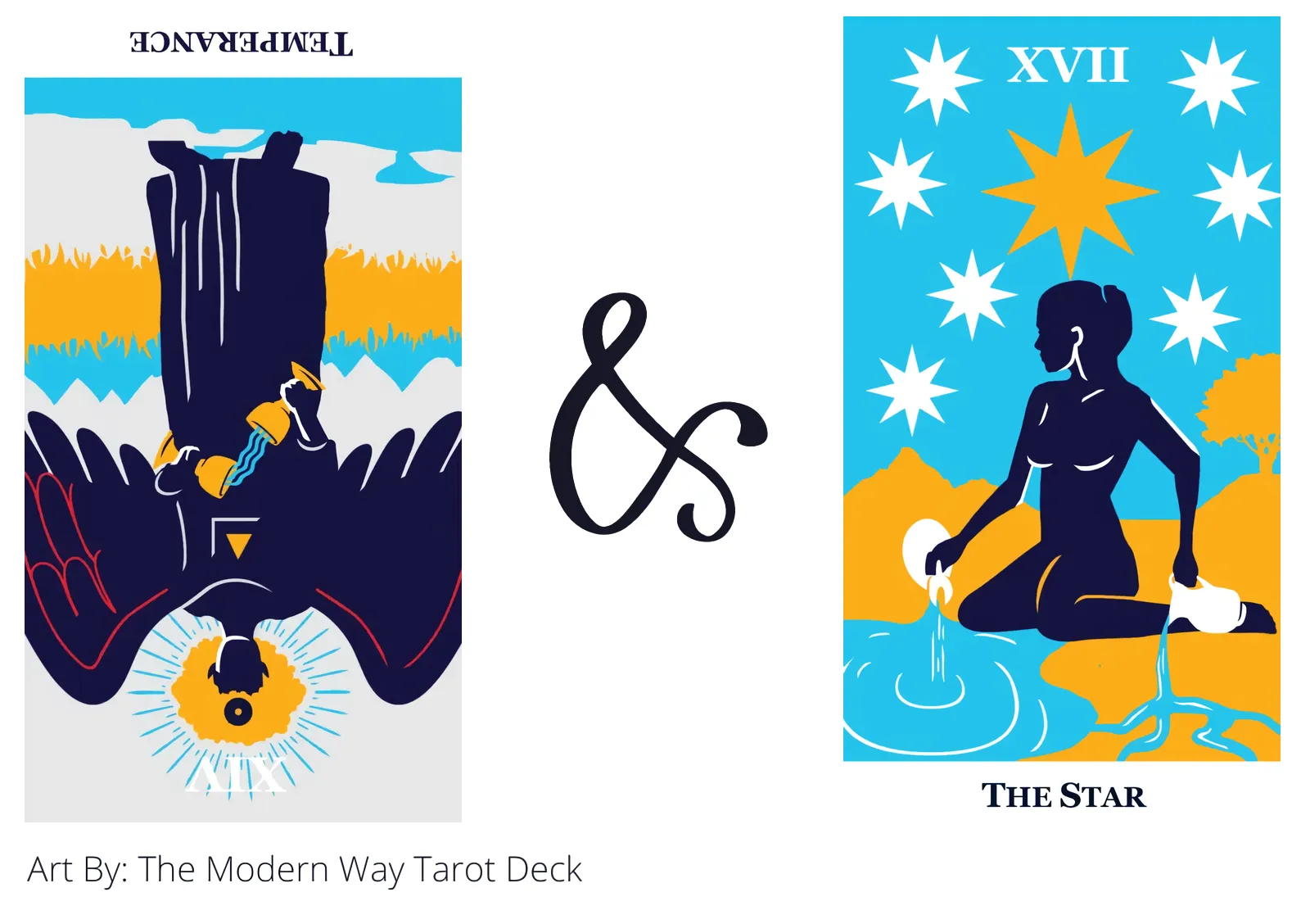 temperance reversed and the star tarot cards together