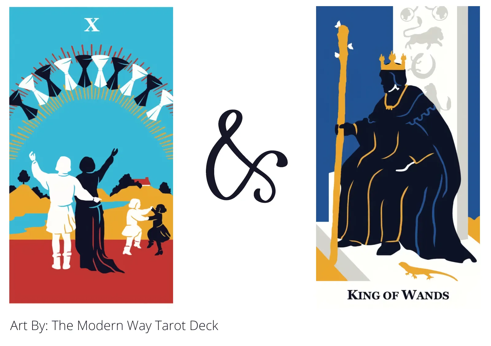 ten of cups and king of wands tarot cards together