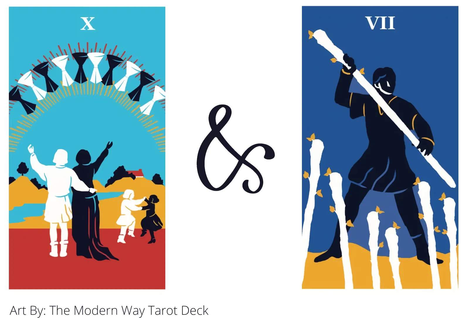 ten of cups and seven of wands tarot cards together