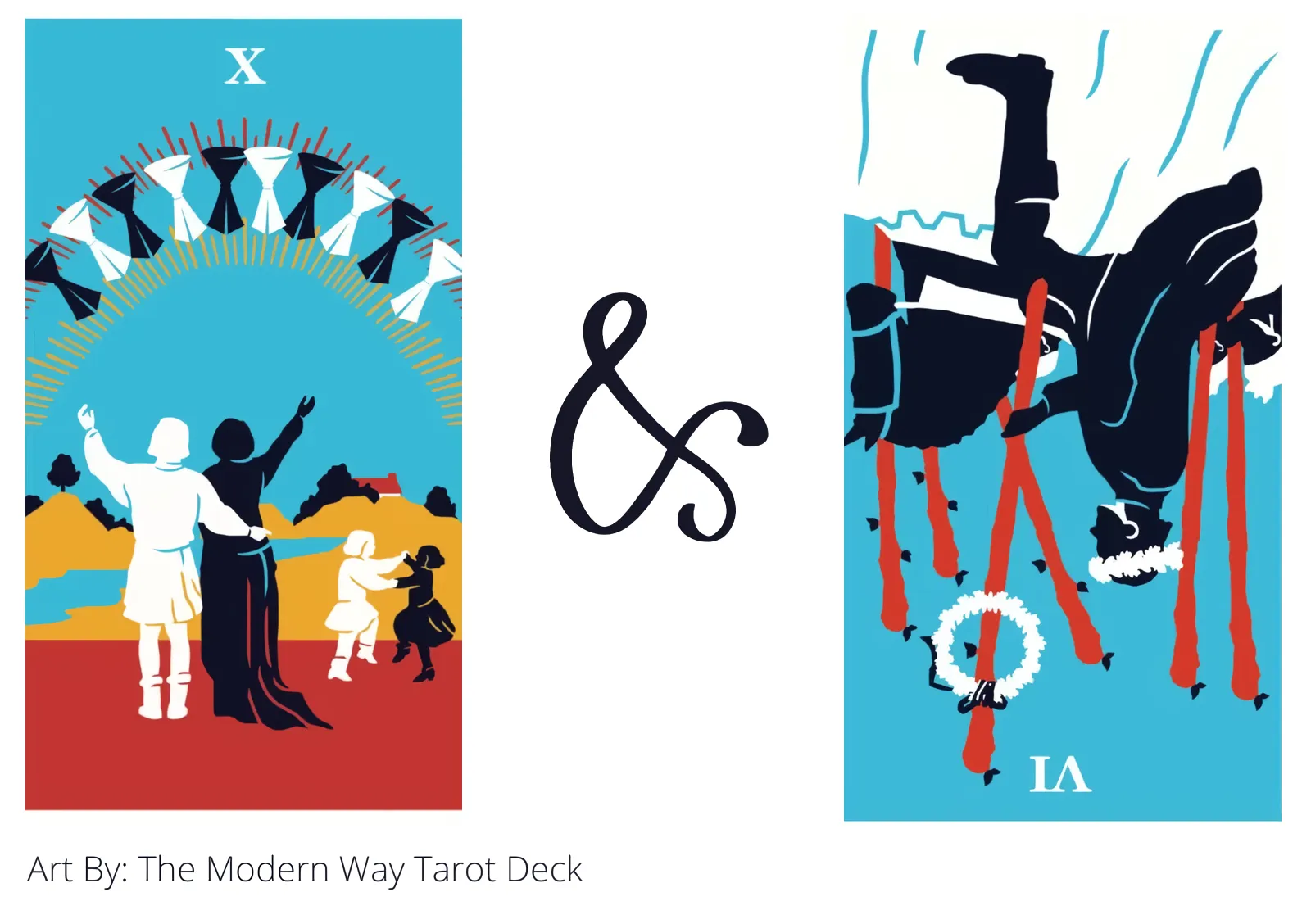 ten of cups and six of wands reversed tarot cards together