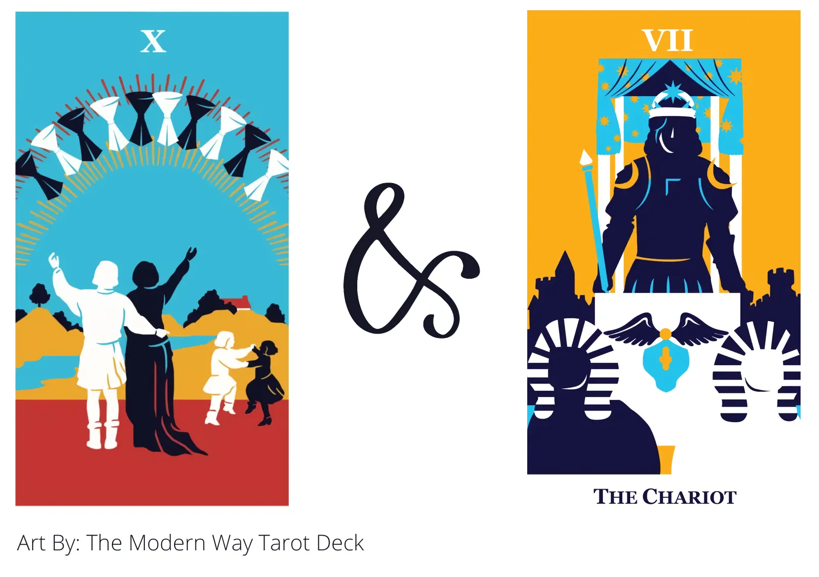 ten of cups and the chariot tarot cards together