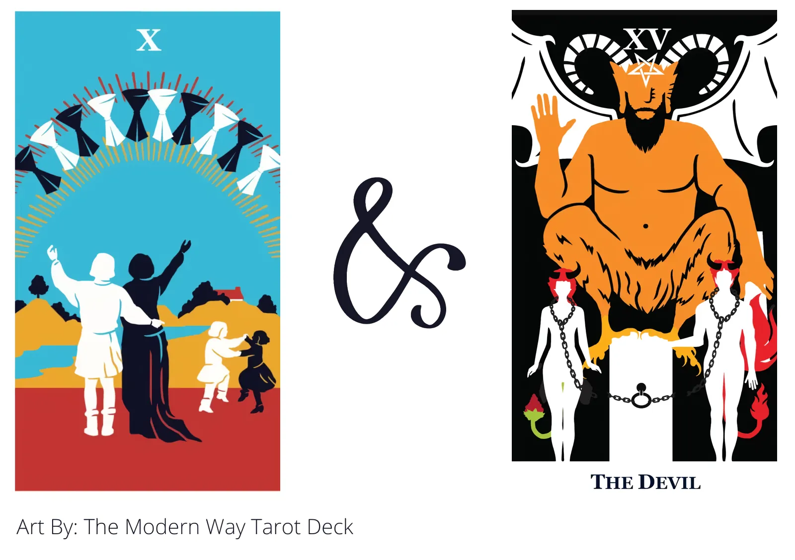 ten of cups and the devil tarot cards together