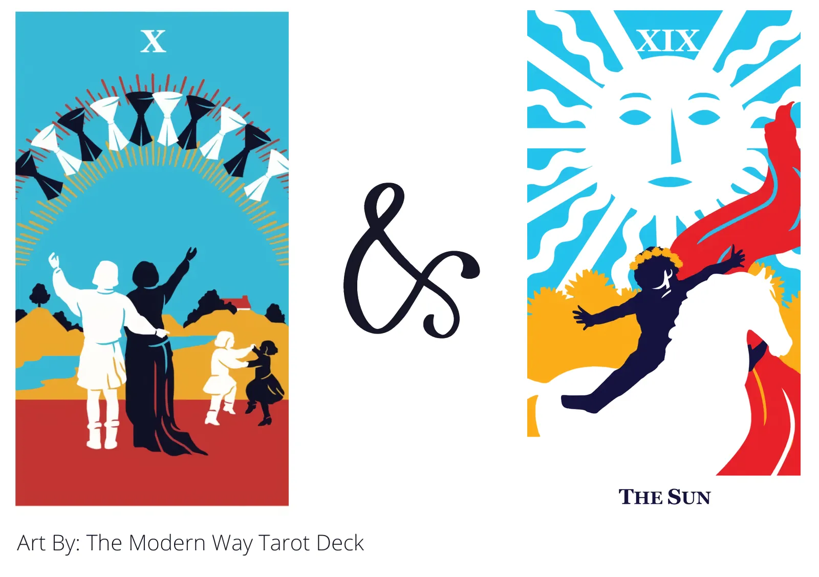 ten of cups and the sun tarot cards together