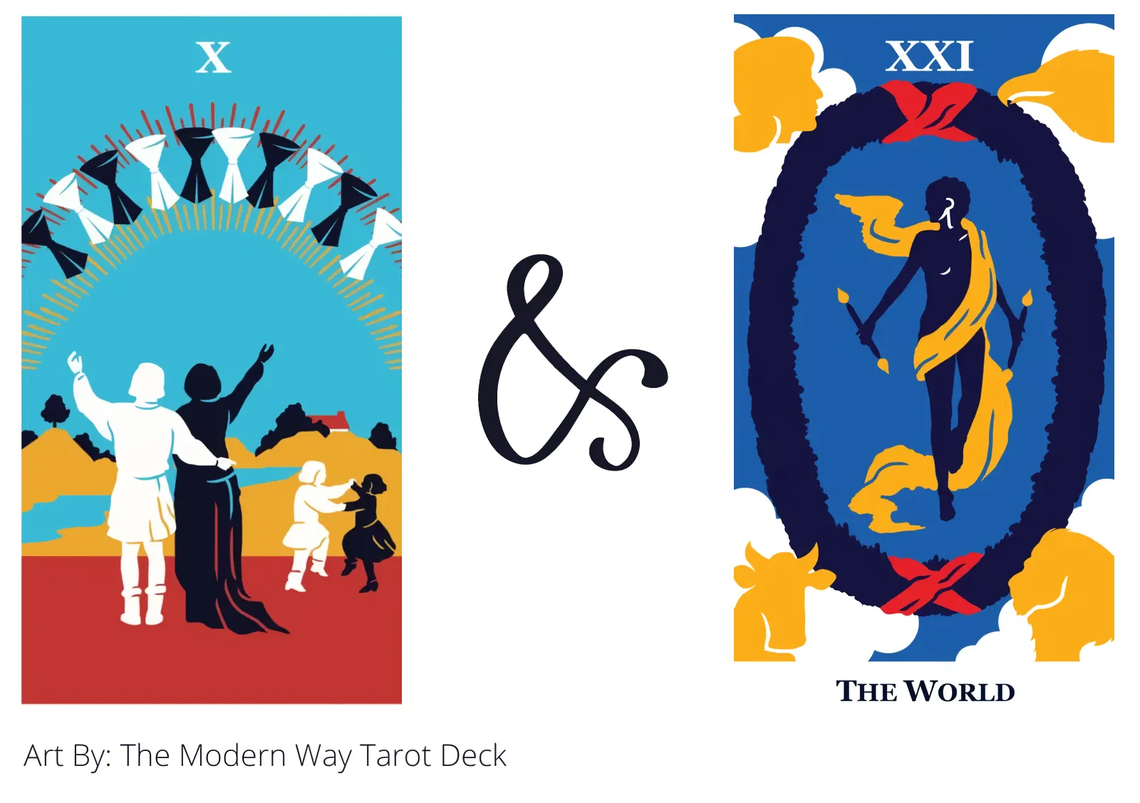 ten of cups and the world tarot cards together