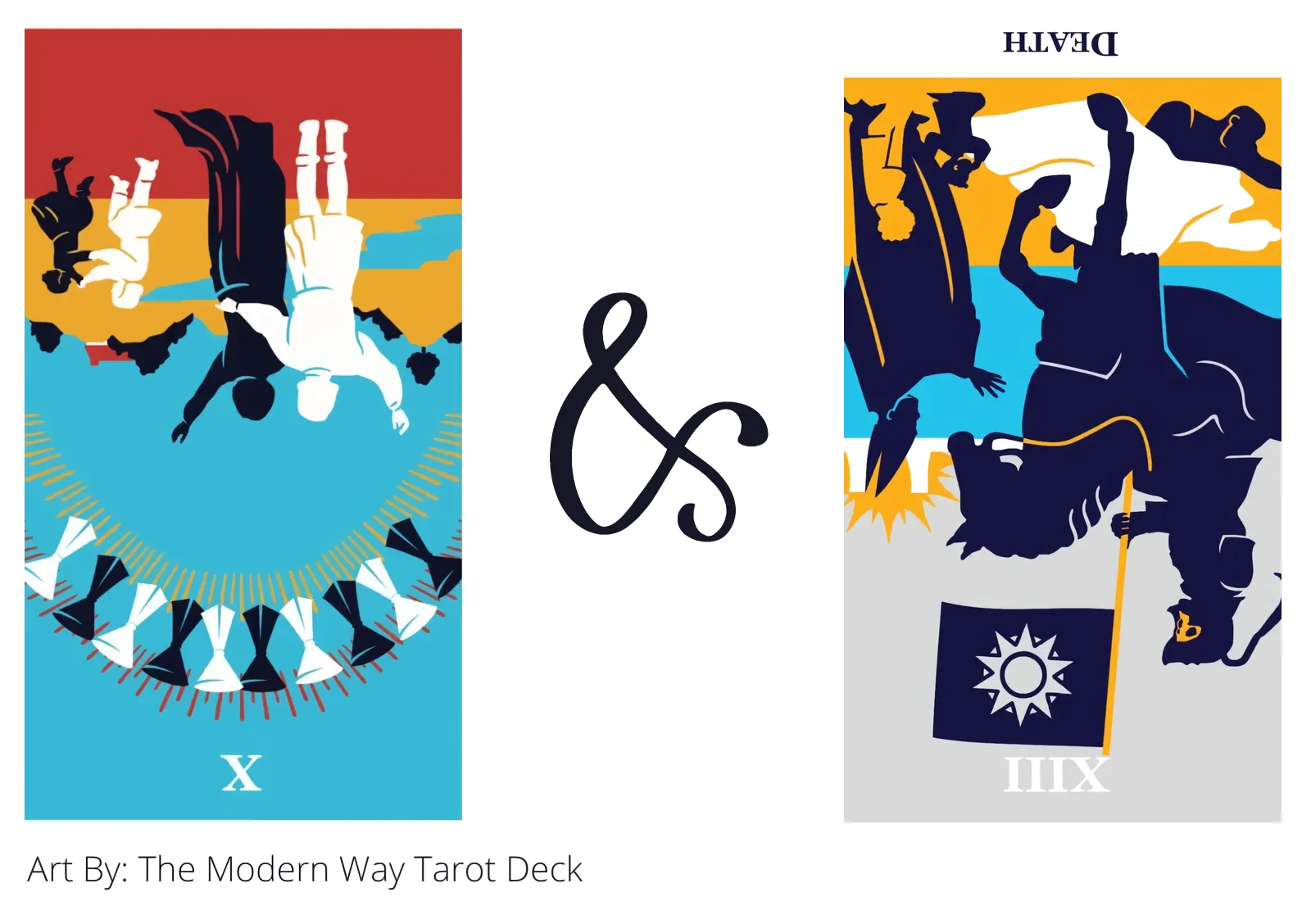 ten of cups reversed and death reversed tarot cards together