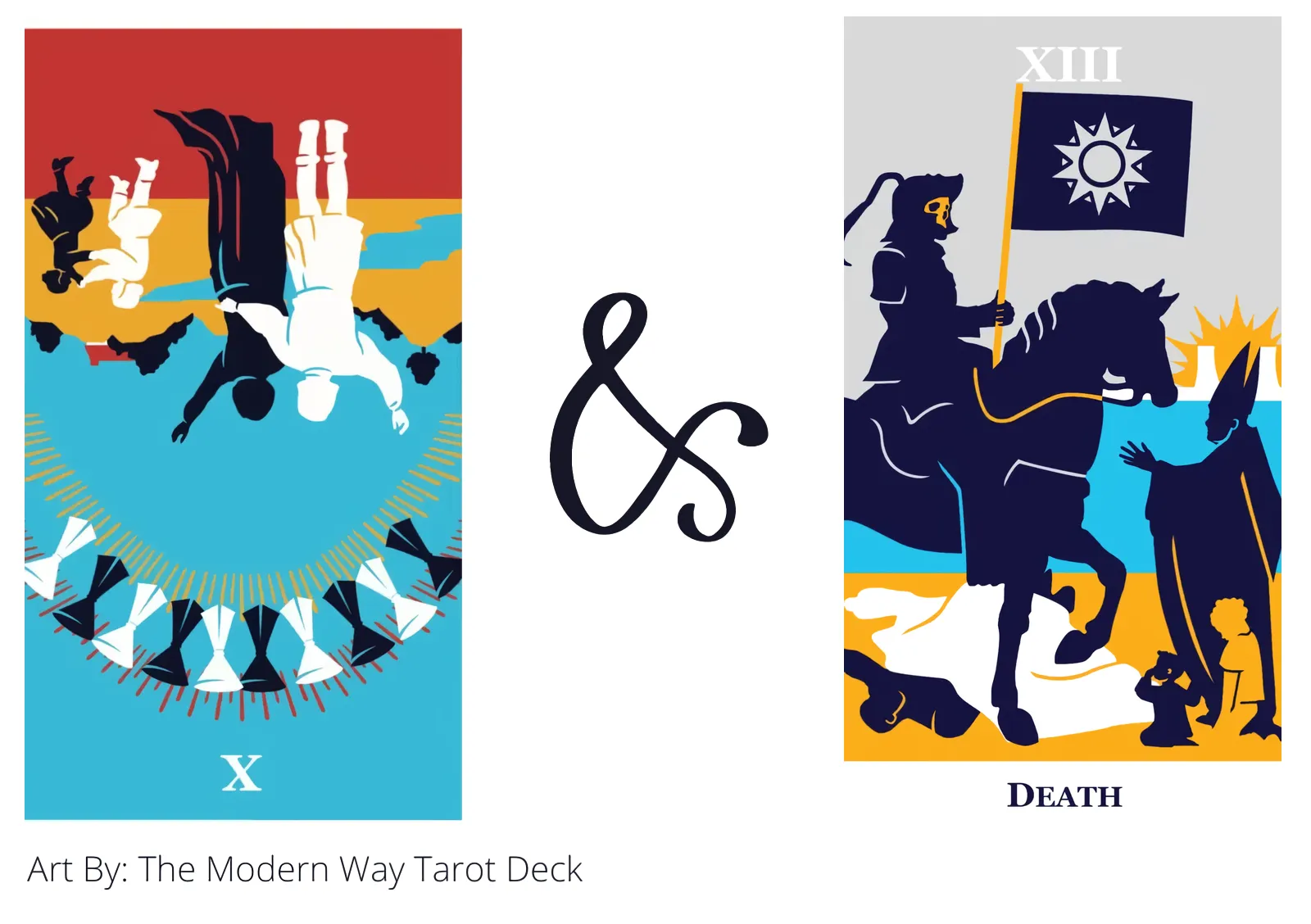 ten of cups reversed and death tarot cards together