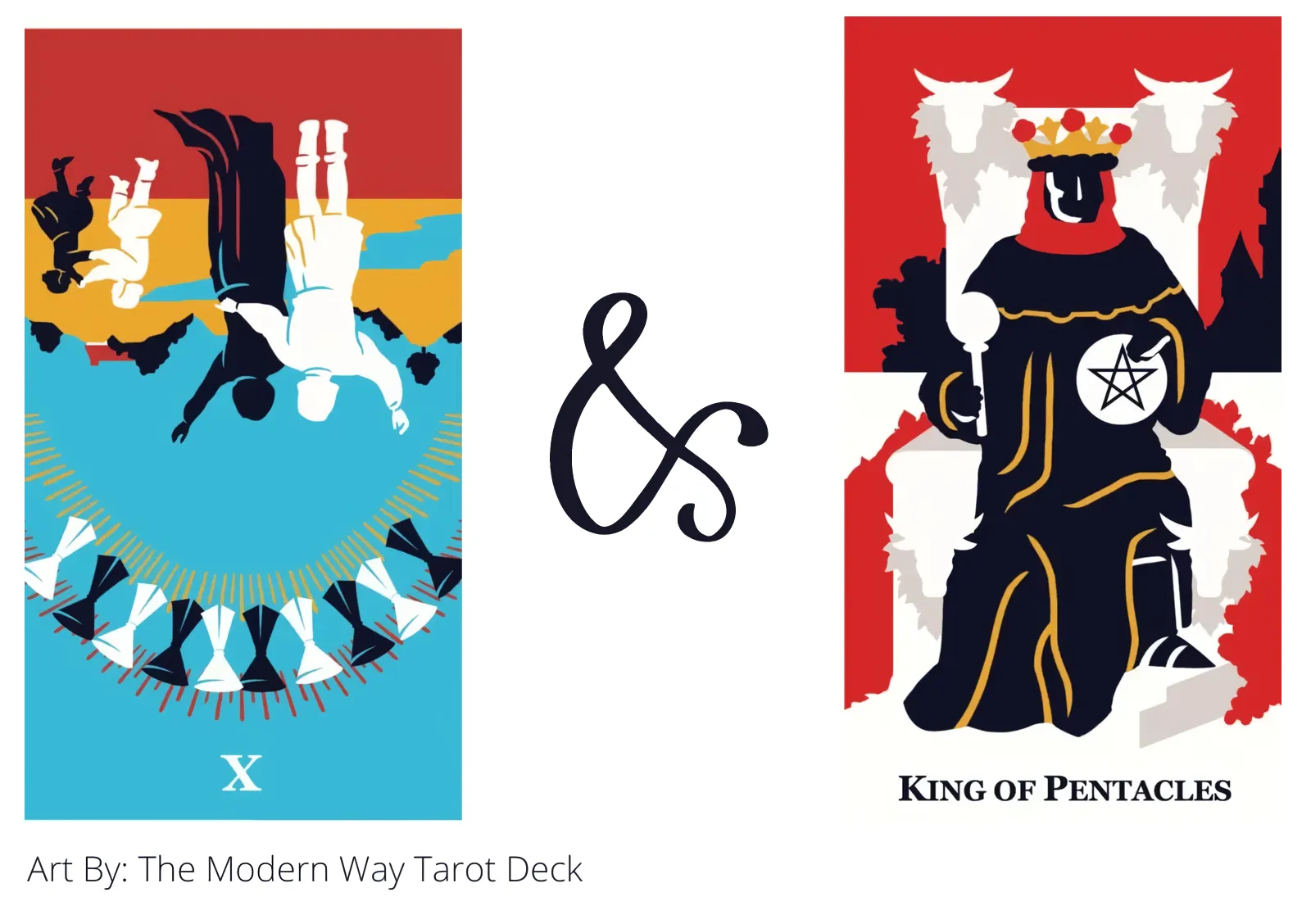 ten of cups reversed and king of pentacles tarot cards together