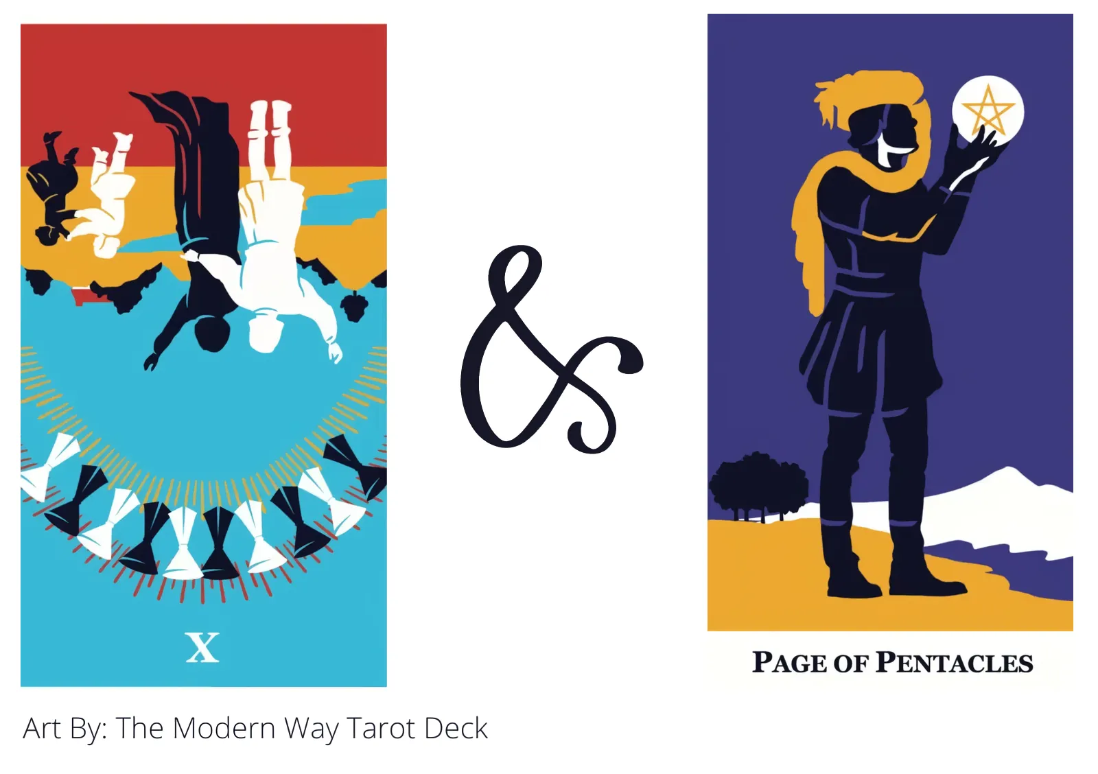 ten of cups reversed and page of pentacles tarot cards together