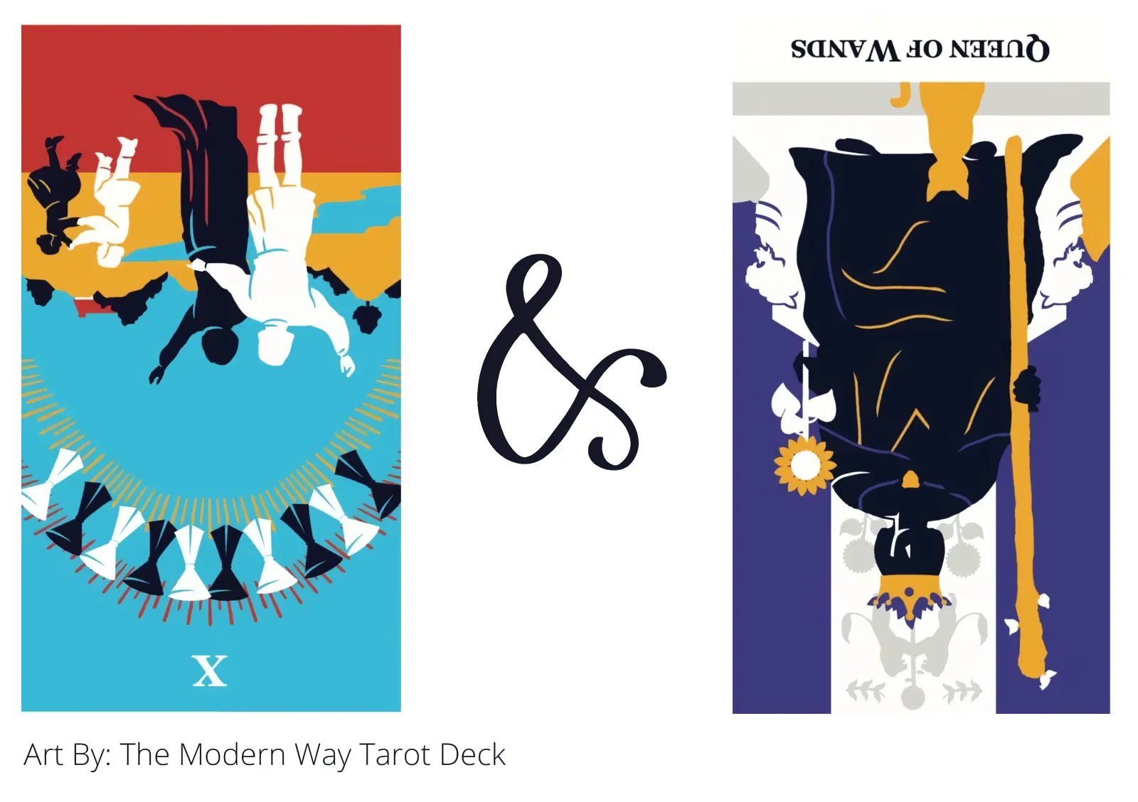 ten of cups reversed and queen of wands reversed tarot cards together