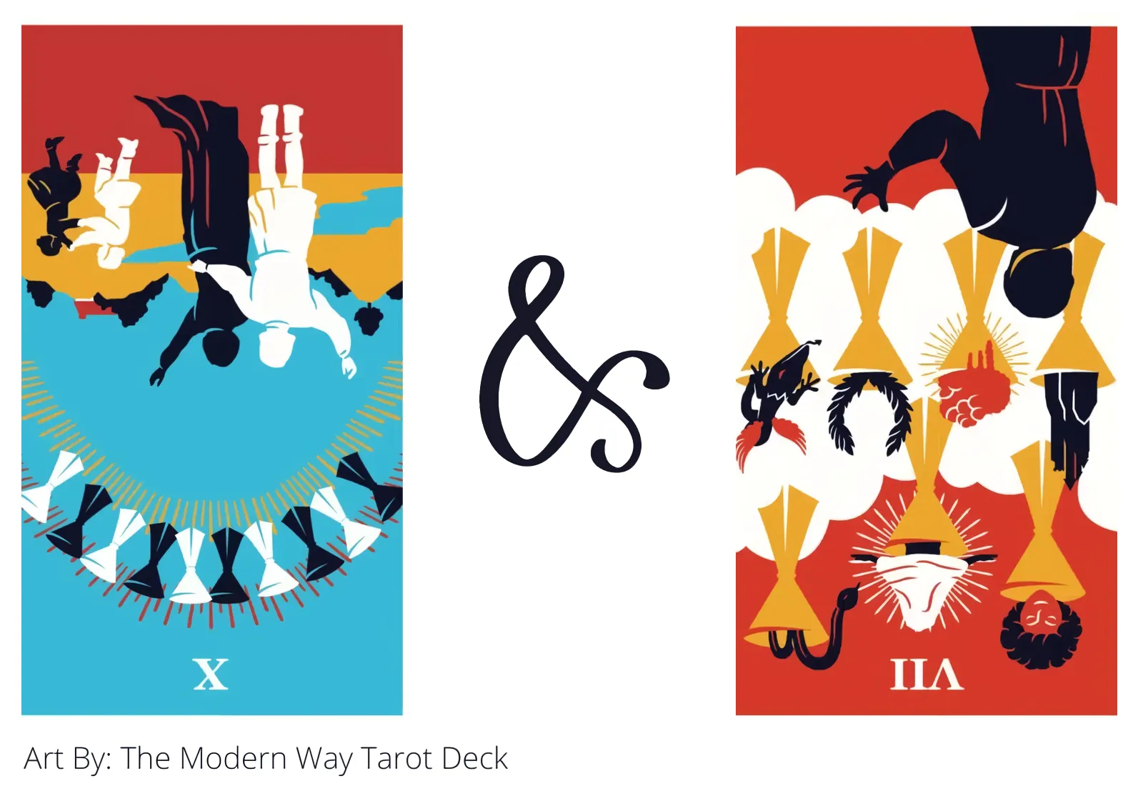 ten of cups reversed and seven of cups reversed tarot cards together
