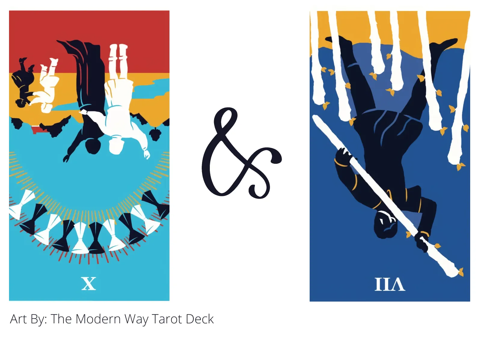 ten of cups reversed and seven of wands reversed tarot cards together