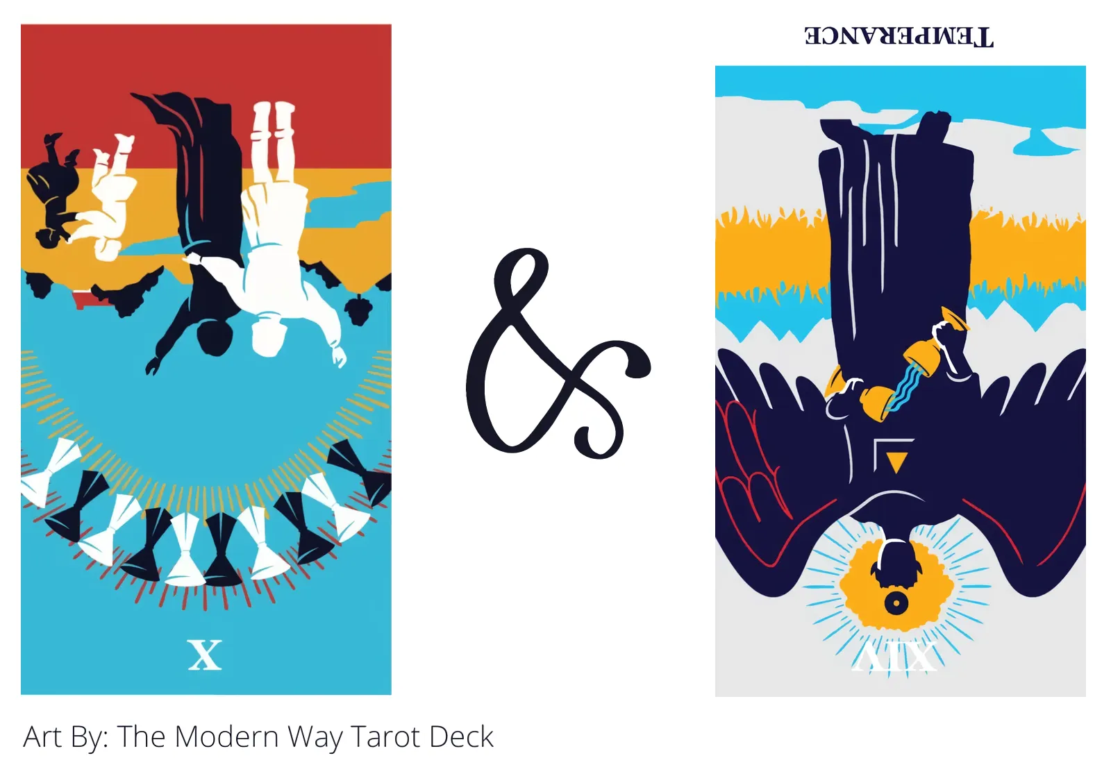 ten of cups reversed and temperance reversed tarot cards together