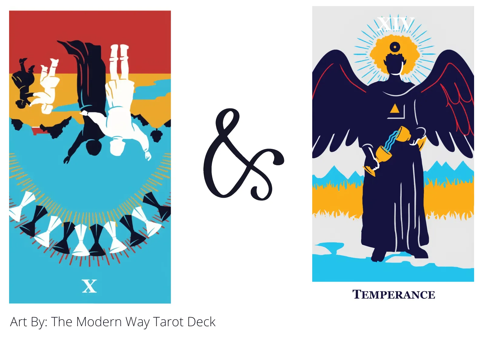 ten of cups reversed and temperance tarot cards together