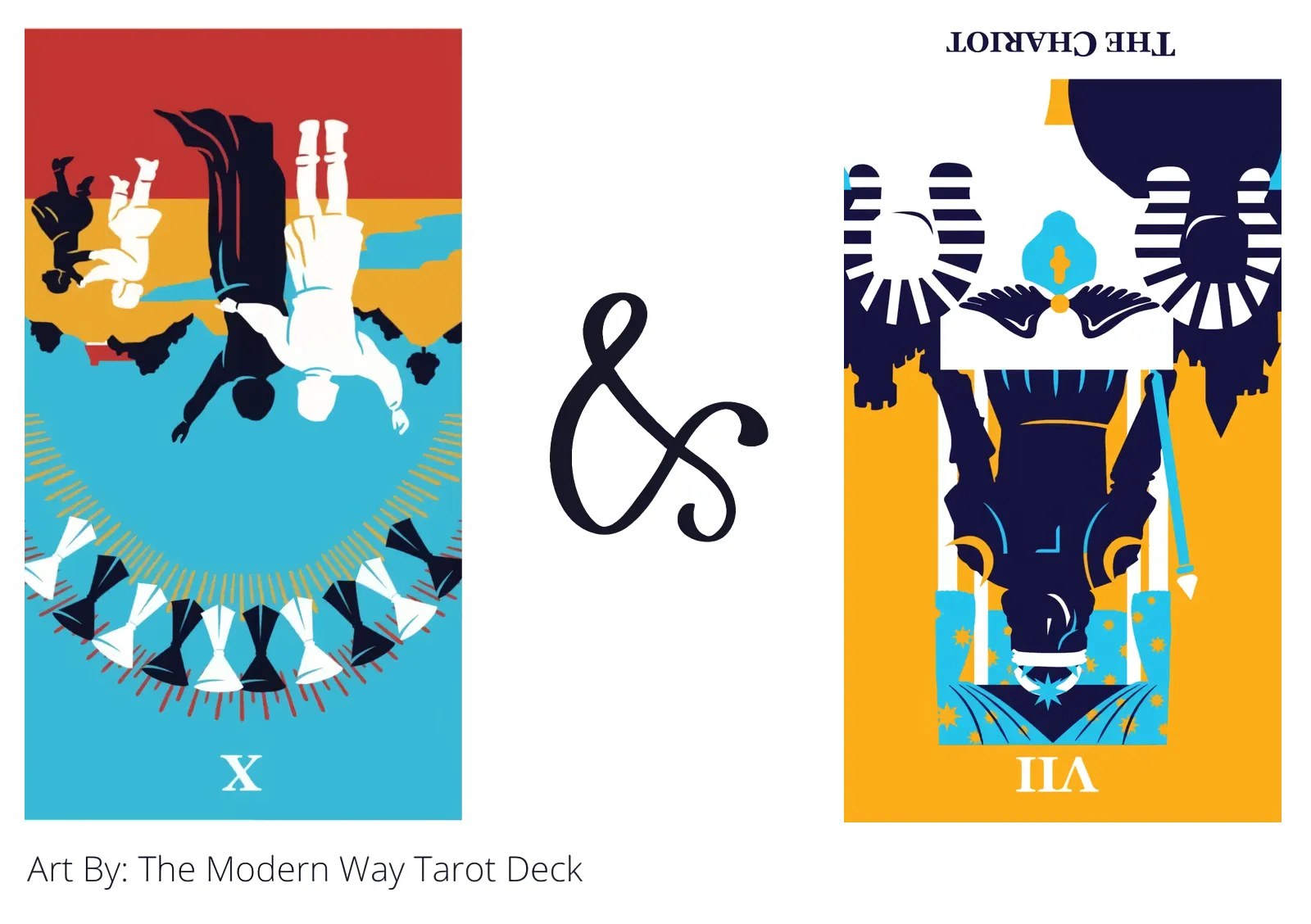 ten of cups reversed and the chariot reversed tarot cards together